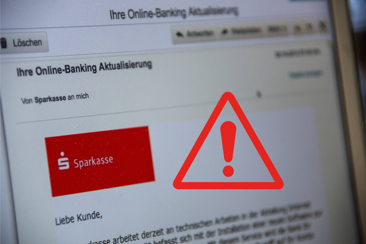 Betrüger versuchen über eine angebliche Sparkasse-Mail an deine Daten zu kommen! (Symbolbild)