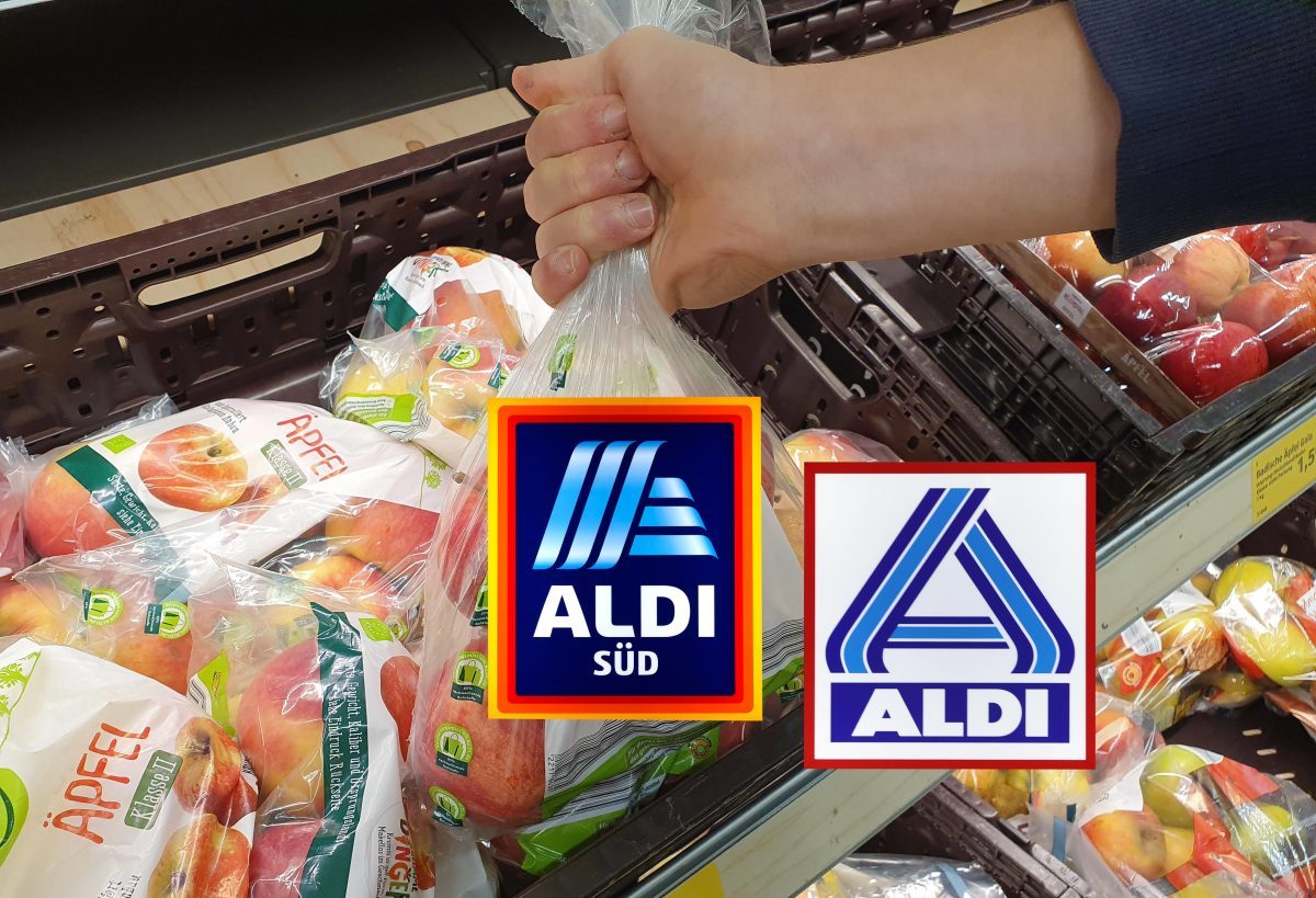 Aldi Nord und Süd Obstabteilung Tüte Äpfel