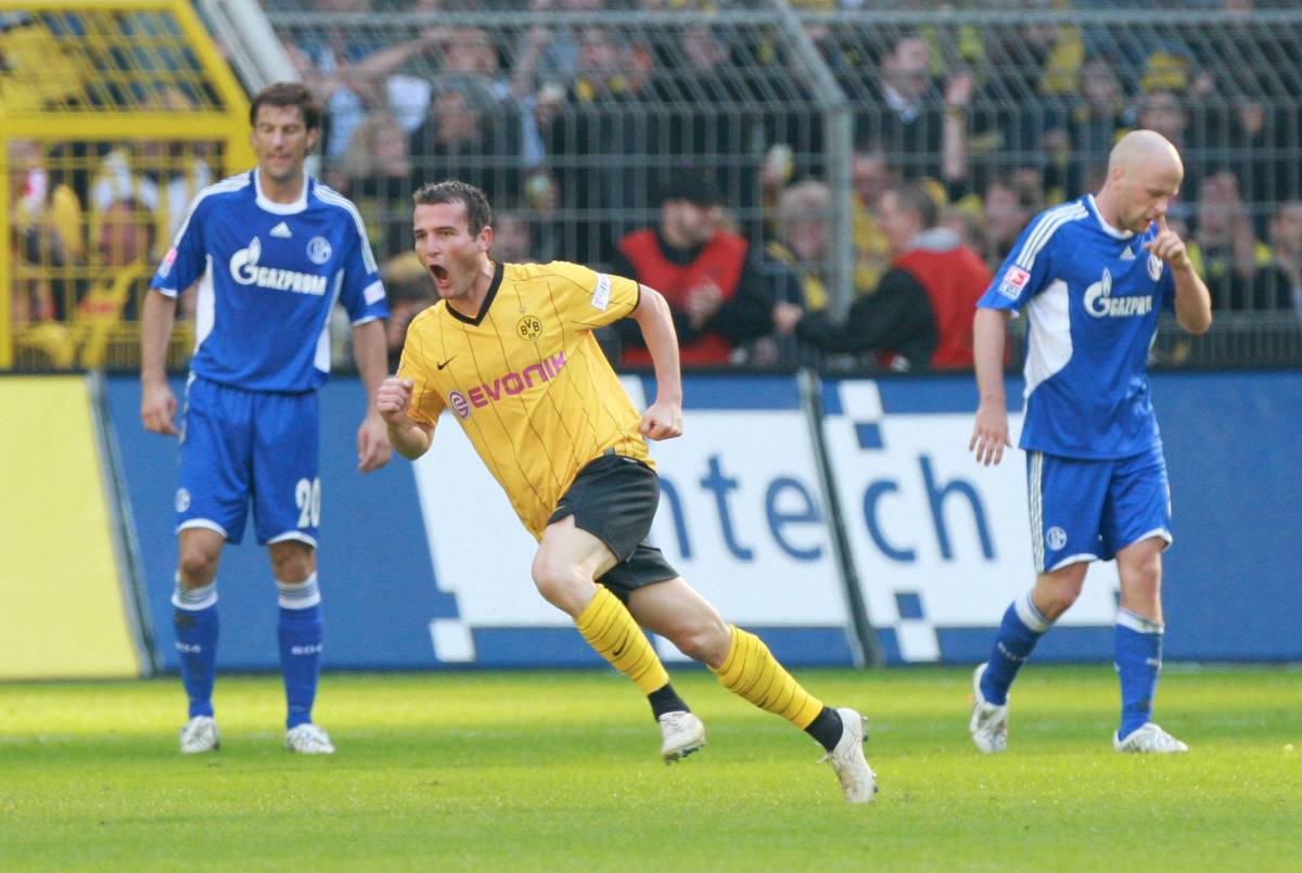 Borussia Dortmund: Alexander Frei bejubelt seine Derby-Gala im Jahr 2008 (Archivbild).