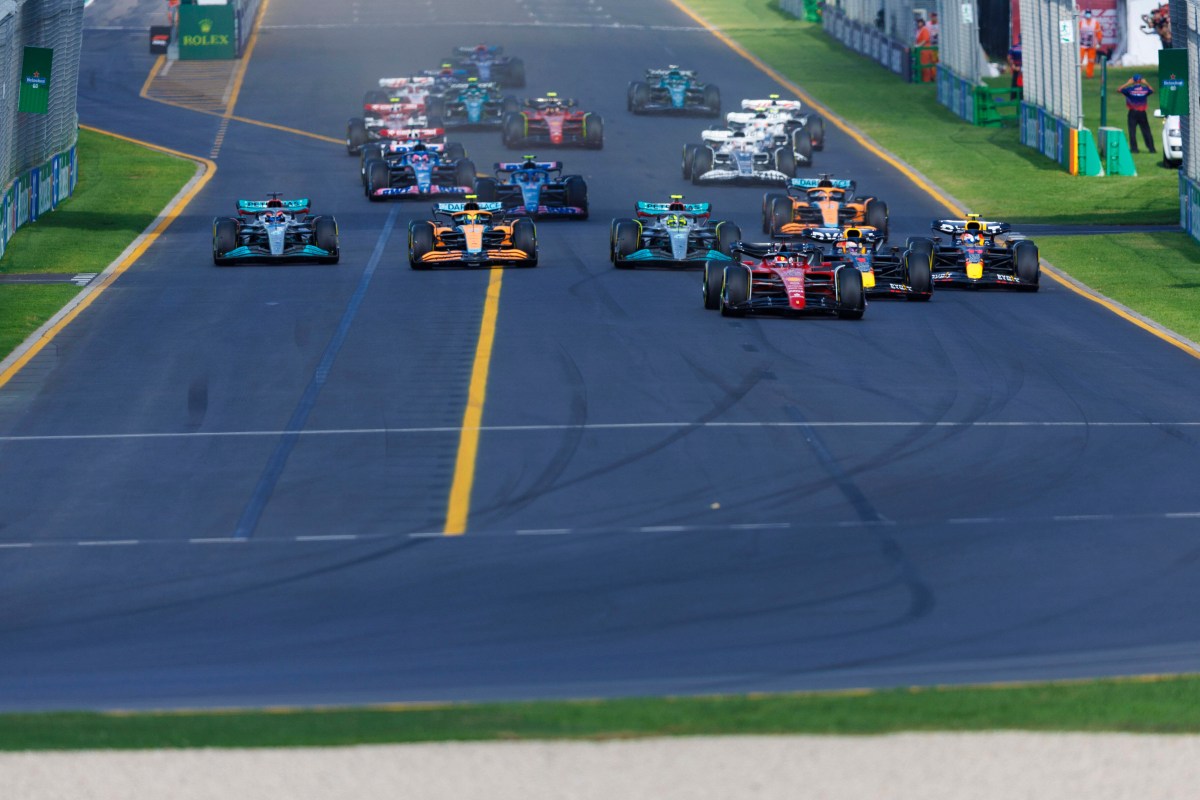Formel 1 live Rennwagen auf der Strecke in Melbourne