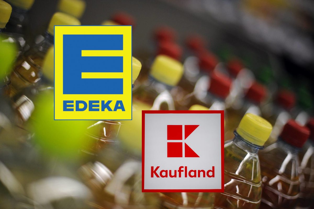 Edeka, Kaufland & Co. Logo GetrÃ¤nke-Flaschen