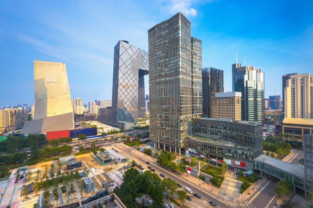 Skyline der chinesischen Stadt Peking.