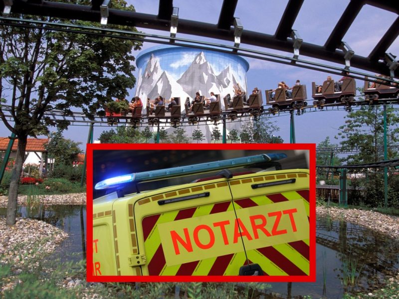 Kernwasser Wunderland Achterbahn und Notarzt-Symbolbild