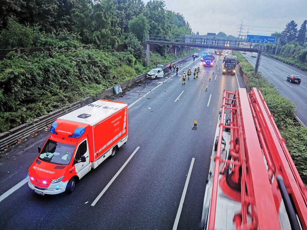 Unfall auf der A40 bei Essen