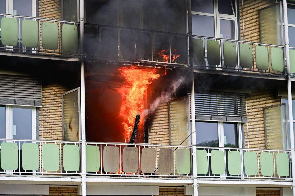 marl ruhrgebiet krankenhaus flammen