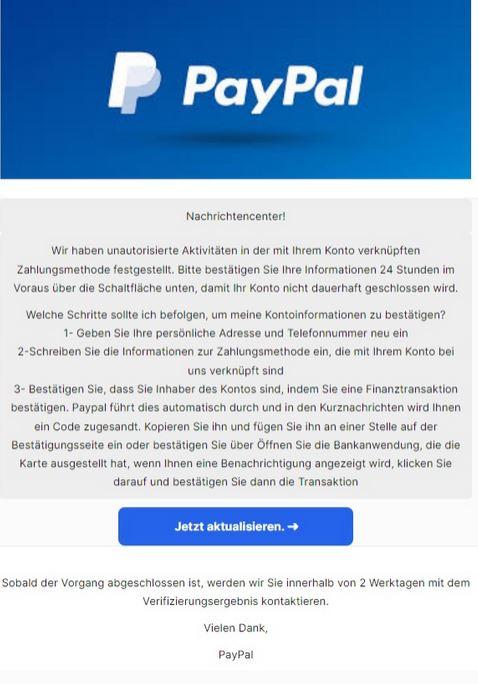 Paypal Phishing E-Mail