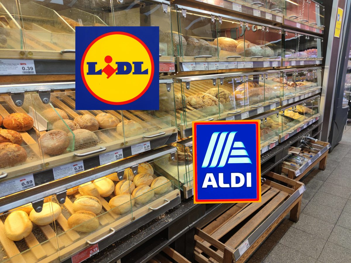 Aldi. Lidl, Brötchenauslage