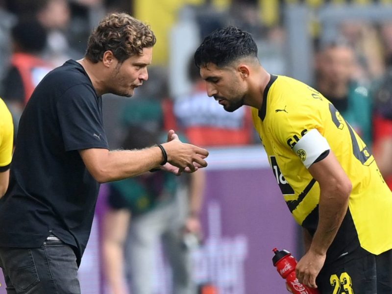 Borussia Dortmund: Edin Terzic im Gespräch mit Emre Can.