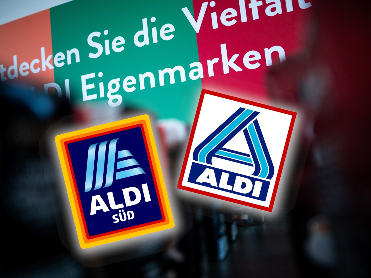 Aldi Logos vor Eigenmarken-Banner.