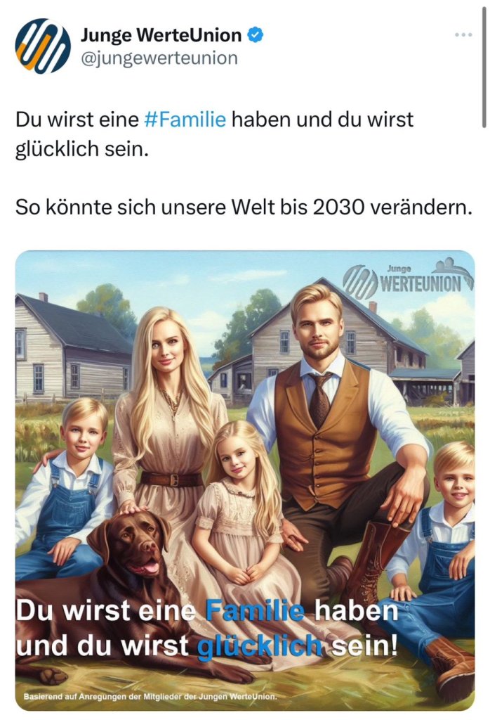 Das umstrittene KI-Bild der Jungen WerteUnion.