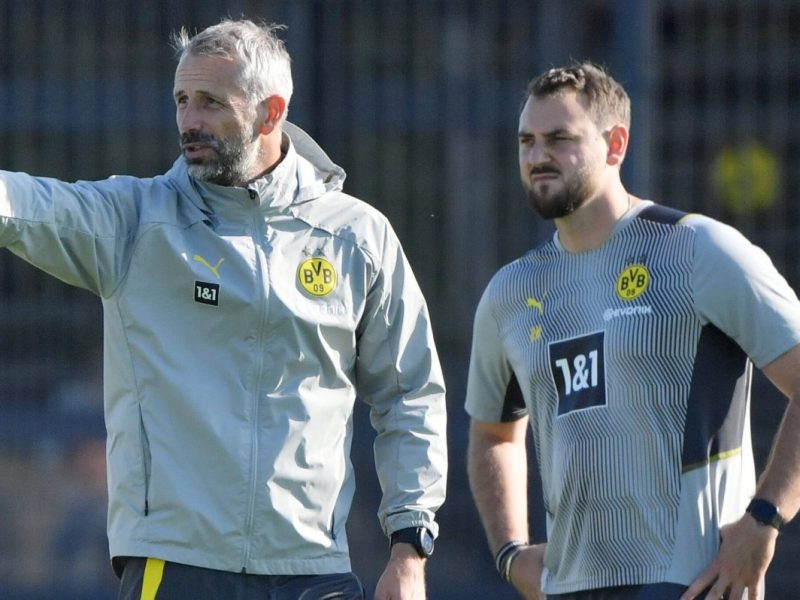 Beim BVB noch ein Paar, jetzt getrennt: Rene Maric (r.) und Marco Rose.