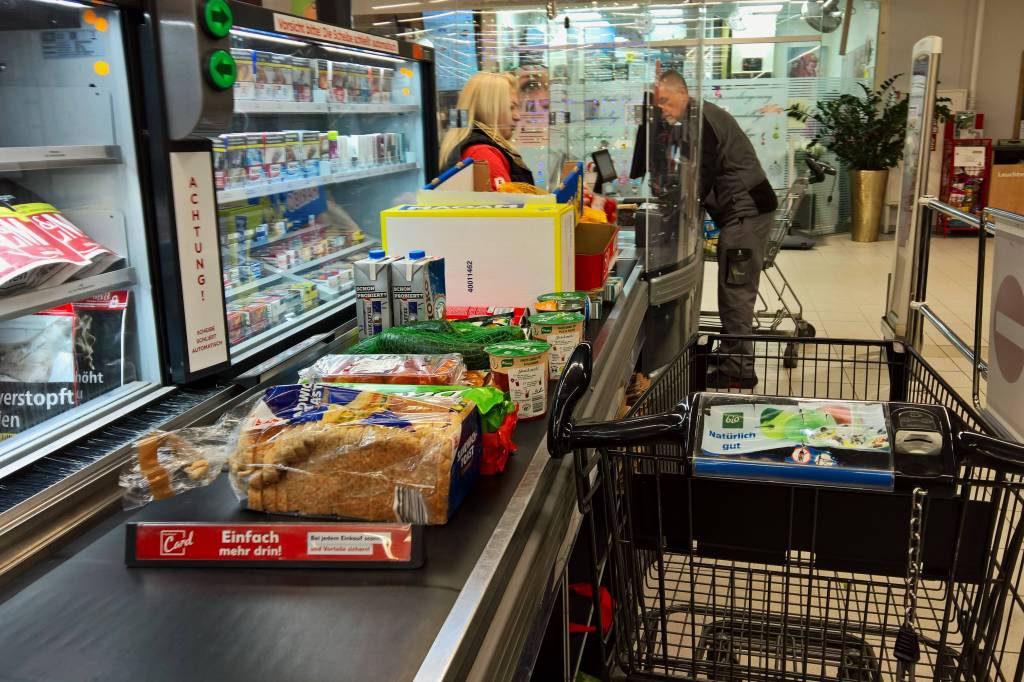 Volles Band an der Kaufland-Kasse.