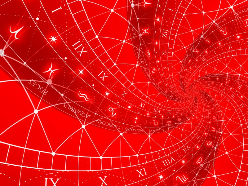Sternzeichen Symbole in der Spirale.