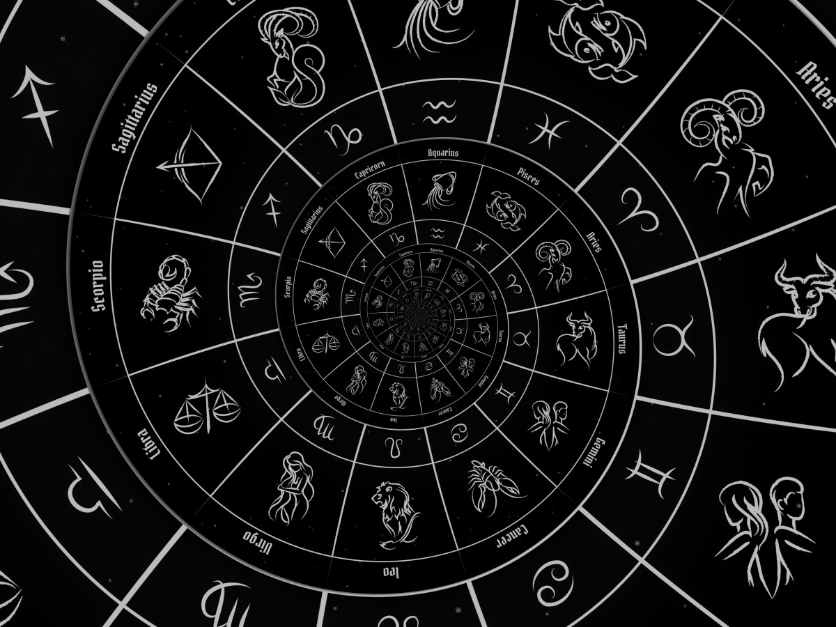 Tierkreiszeichen mit Symbolen.