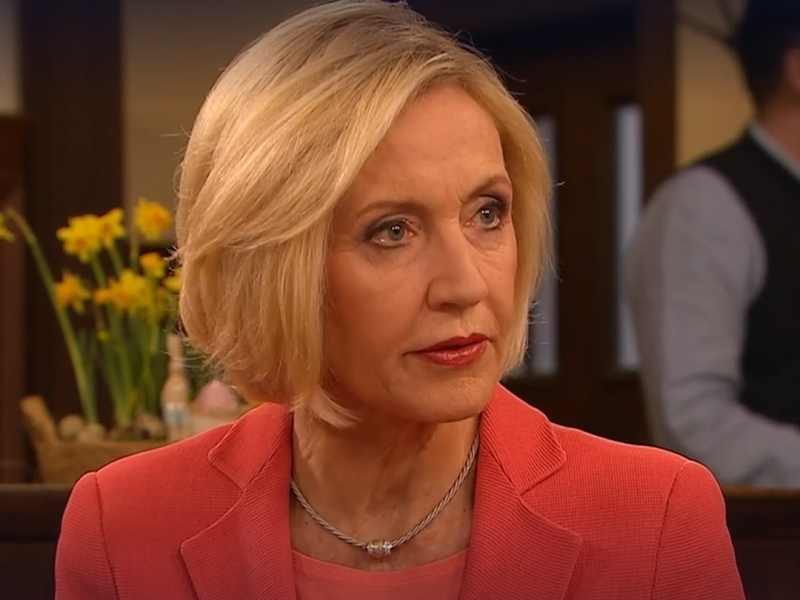 Petra Gerster im Putin-Talk beim Bayerischen Rundfunk.
