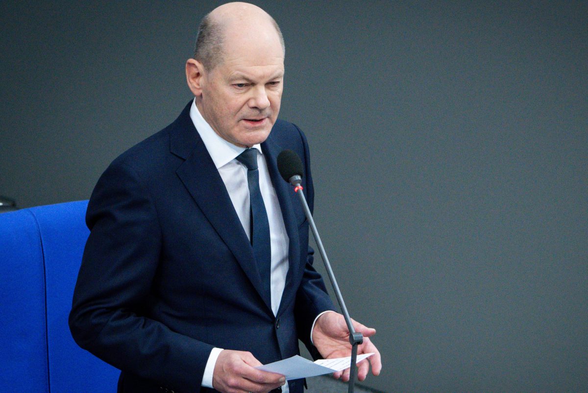 Olaf Scholz bei Befragung im Bundestag.