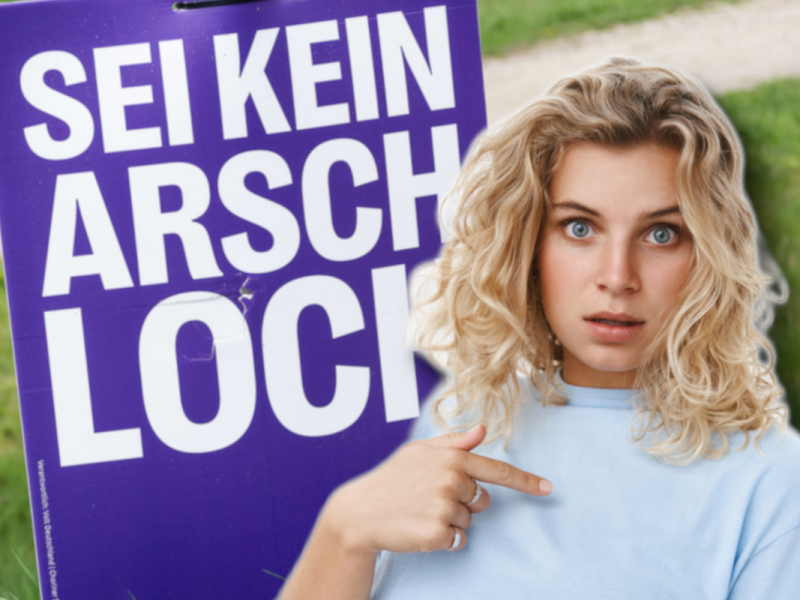 Provokantes Plakat zur Europawahl 2024 von Volt.