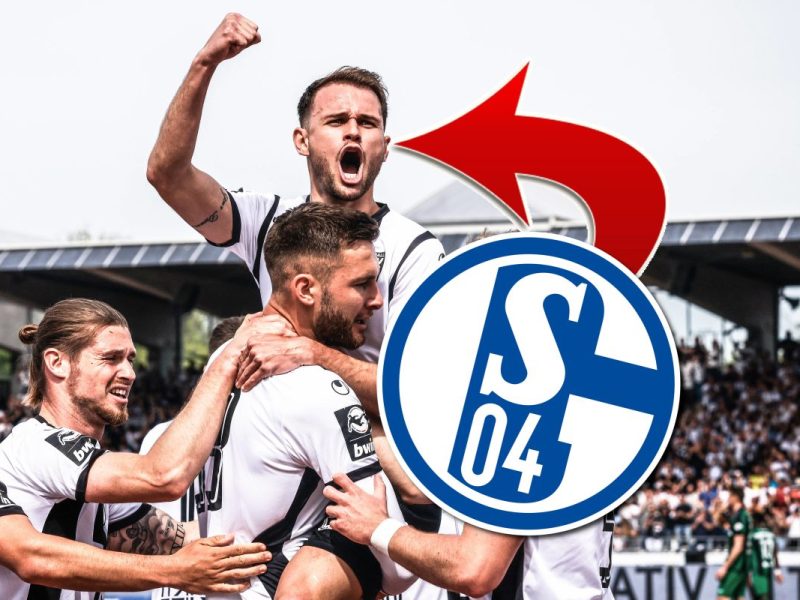 Ein Ex-Schalke-Spieler kommt nicht mehr aus dem Jubel heraus.