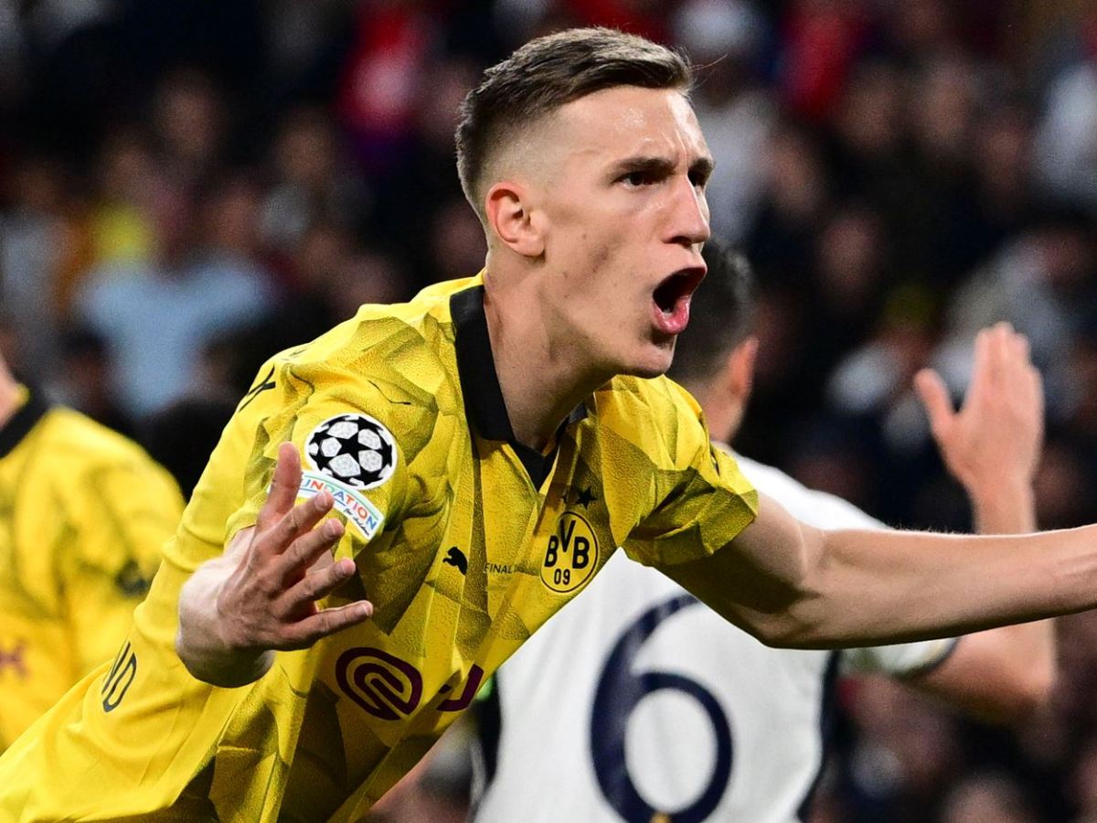 Nico Schlotterbeck von Borussia Dortmund meckert im Champions-League-Finale gegen Real Madrid.