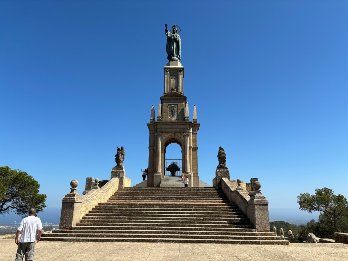 Cristo Rei Monument am Puig de Sant Salvador auf Mallorca.