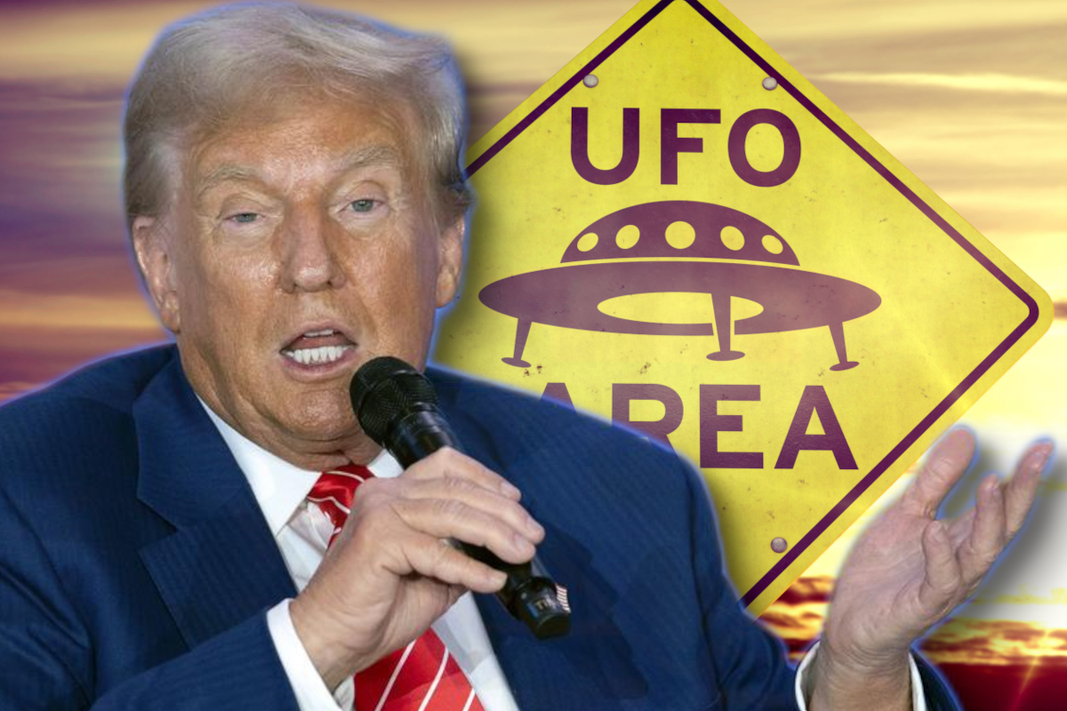 Donald Trump mit einem Ufo-Wahlversprechen.