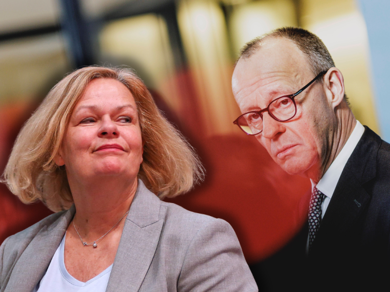 Laut einer Falschmeldung bleibt Nancy Faeser Innenministerin im Kabinett von Friedrich Merz.