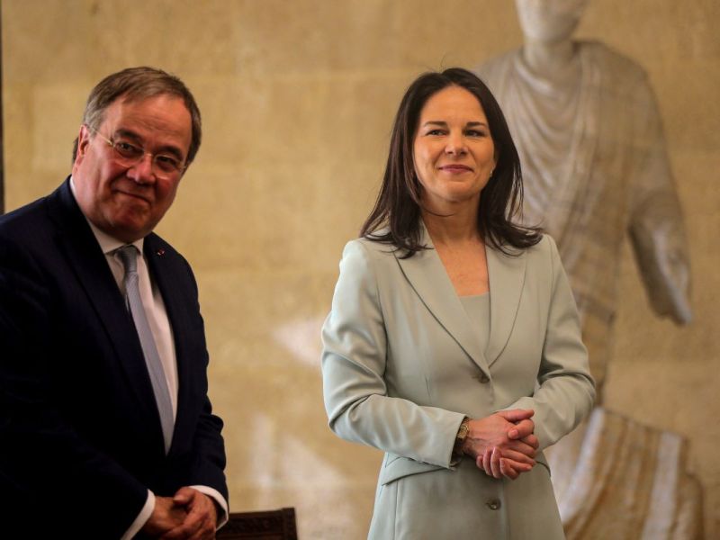 Annalena Baerbock und Armin Laschet bei einem Besuch im Libanon.