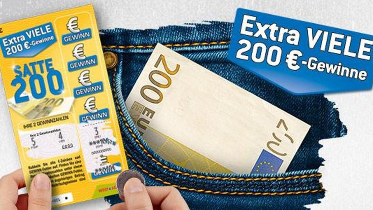Das Hundertfache des Einsatzes zurückbekommen? Das ist möglich mit dem Rubbellos „Satte 200“ von Westlotto.